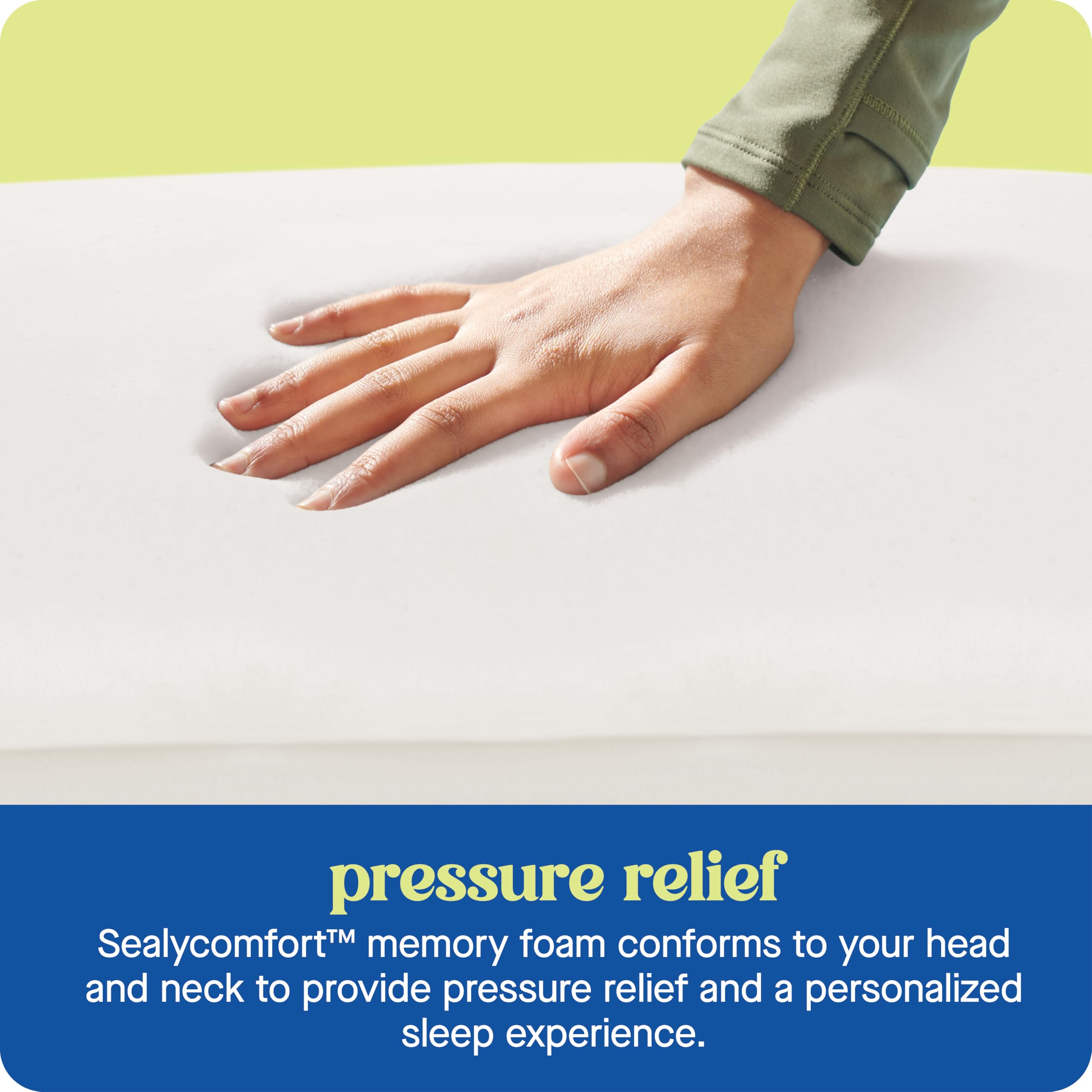 SEALY Dreamlife Standard Size Contour Memory Foam Pillow with Surface Guard Technology, Removable Machine-Washable Cover, 1 Year Limited Warranty - Image 4