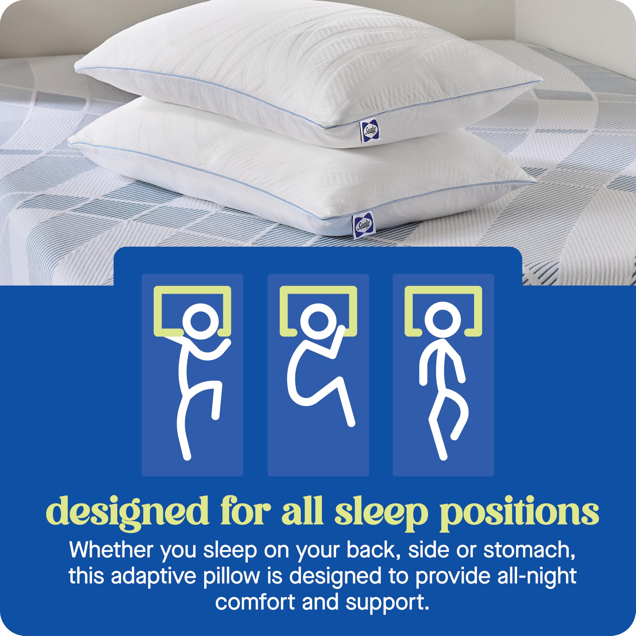 Sealy Dreamlife Queen Size Shredded Foam Pillow with Surface Guard Technology, Removable Machine-Washable Cover, 1 Year Limited Warranty, White - Image 6