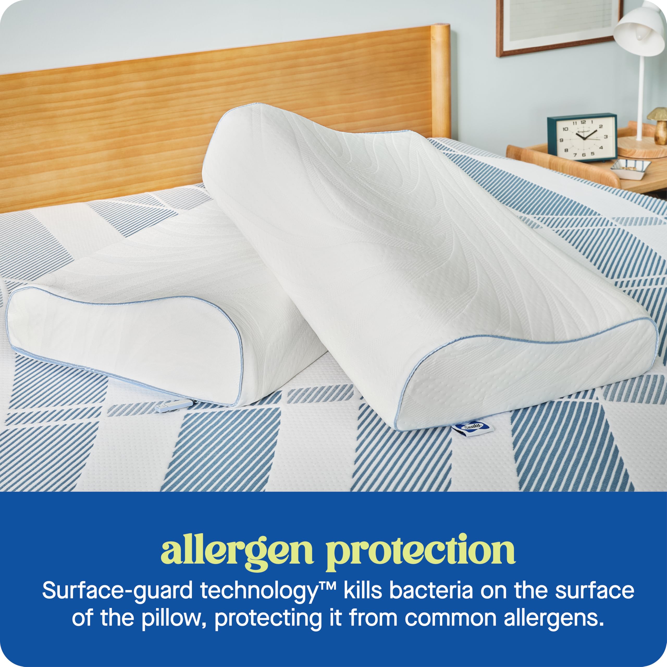 SEALY Dreamlife Standard Size Contour Memory Foam Pillow with Surface Guard Technology, Removable Machine-Washable Cover, 1 Year Limited Warranty - Image 6